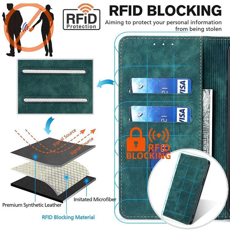 For Redmi K90 Pro Max 5G / Poco F8 Ultra RFID Anti-theft Brush Magnetic Leather Phone Case(Green)