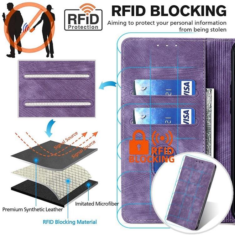 For Redmi K90 Pro Max 5G / Poco F8 Ultra RFID Anti-theft Brush Magnetic Leather Phone Case(Purple)