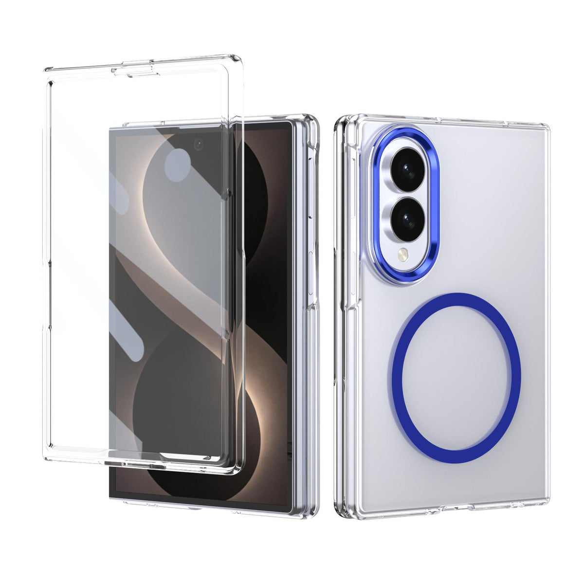 For Galaxy Z Fold8 5G lce Folding Series MagSafe Integrated Clear PC Phone Case - Royal Blue - EDA007451813A
