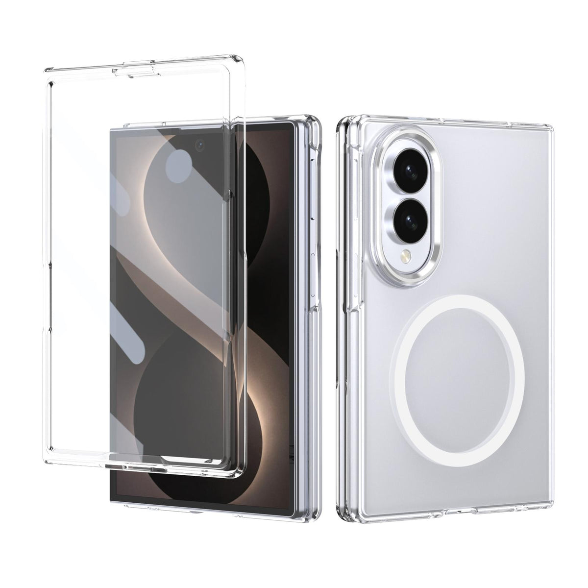For Galaxy Z Fold8 5G lce Folding Series MagSafe Integrated Clear PC Phone Case - Silver - EDA007451813E