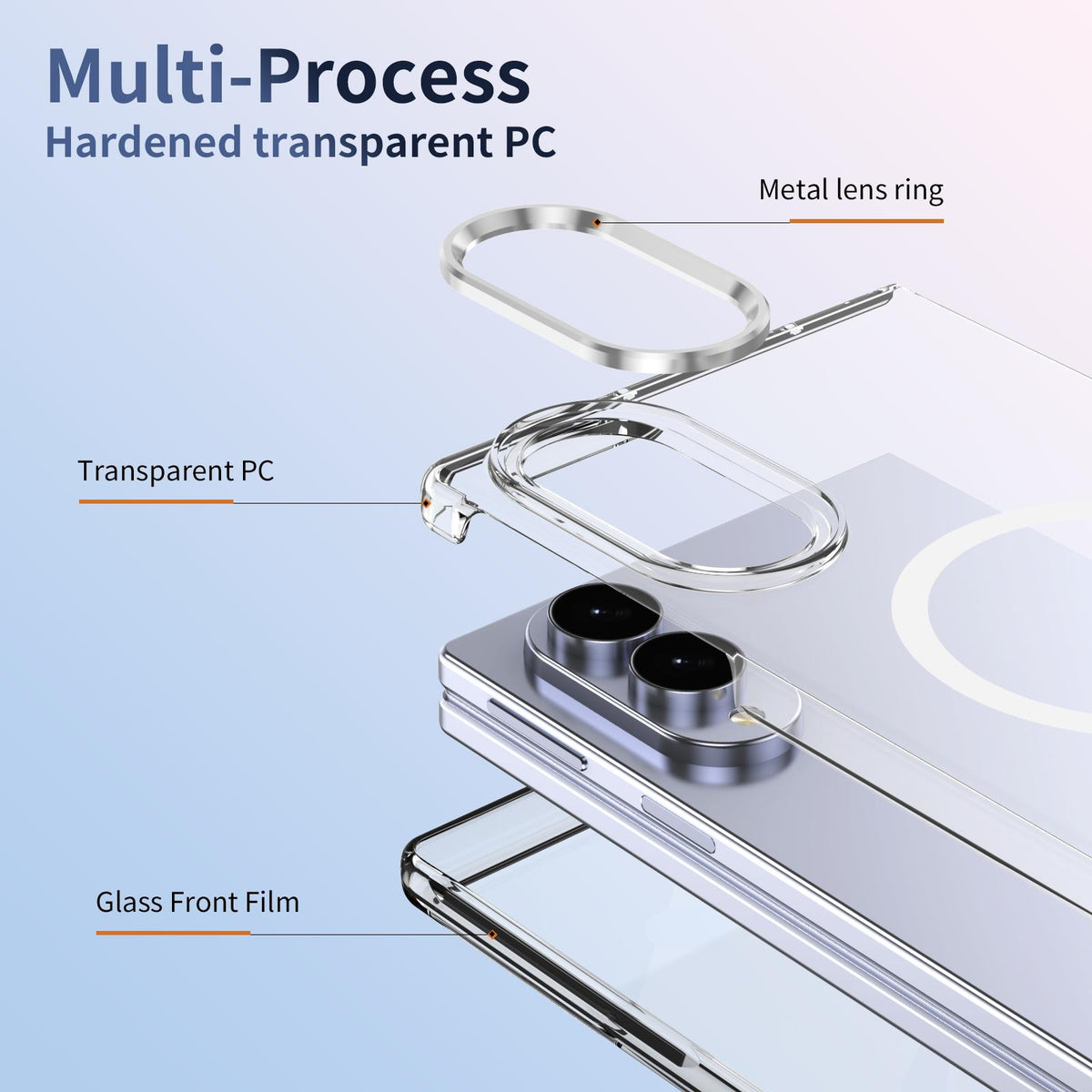 For Galaxy Z Fold8 5G lce Folding Series MagSafe Integrated Clear PC Phone Case - Silver - EDA007451813E