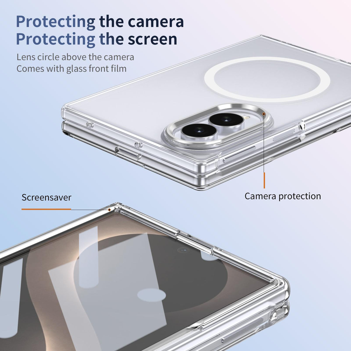 For Galaxy Z Fold8 5G lce Folding Series MagSafe Integrated Clear PC Phone Case - Silver - EDA007451813E