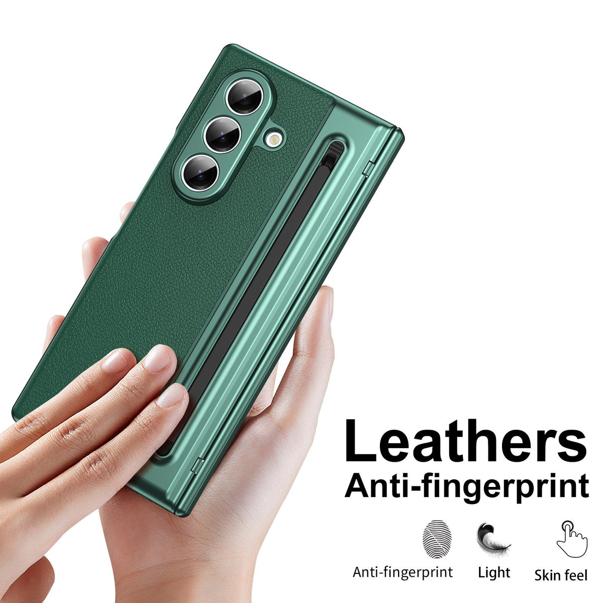 For Galaxy Z Fold8 Ultra 5G Integrated PC + PU Phone Case with Pen / Pen Box - Green - EDA007453006A