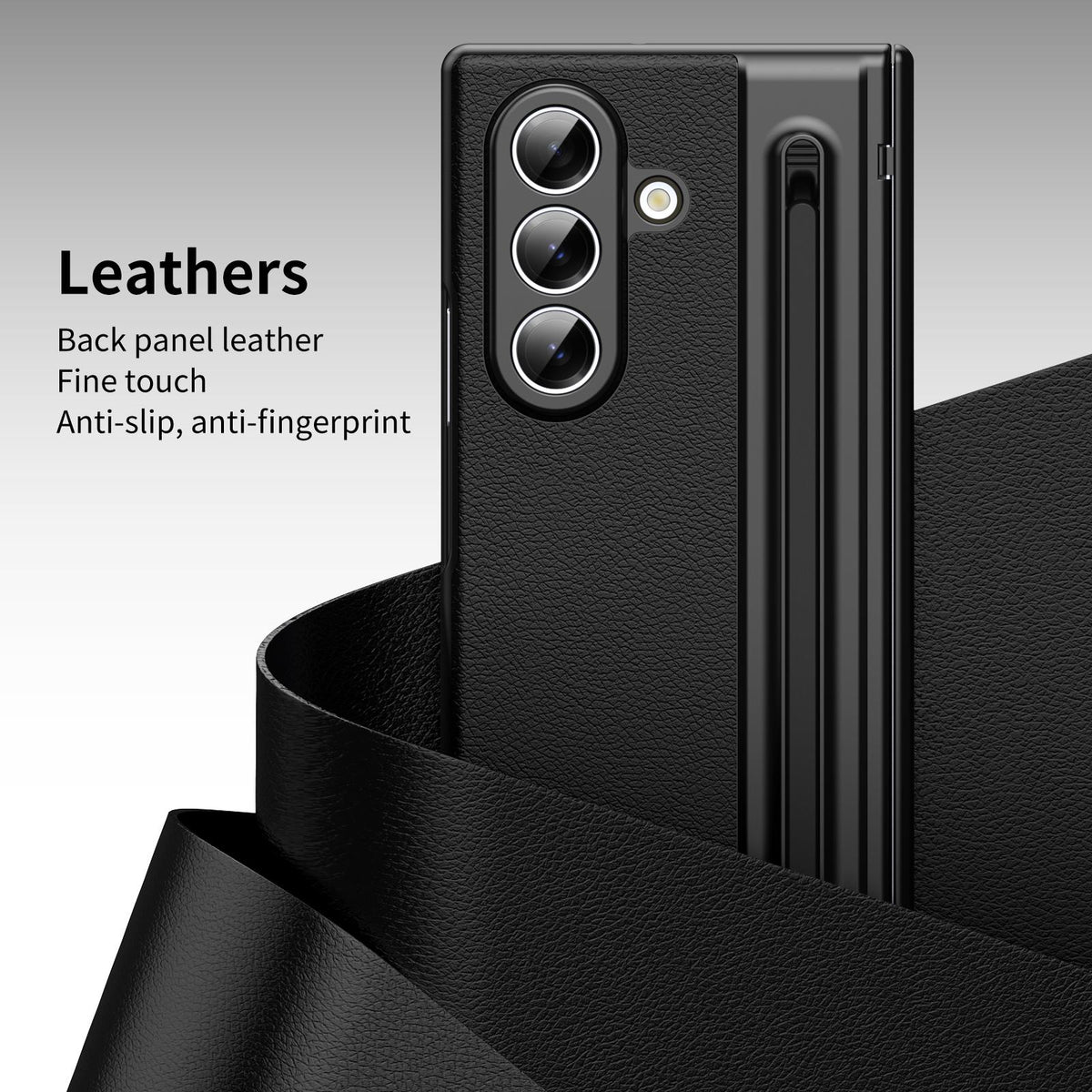For Galaxy Z Fold8 Ultra 5G Integrated PC + PU Phone Case with Pen / Pen Box - Black - EDA007453006D