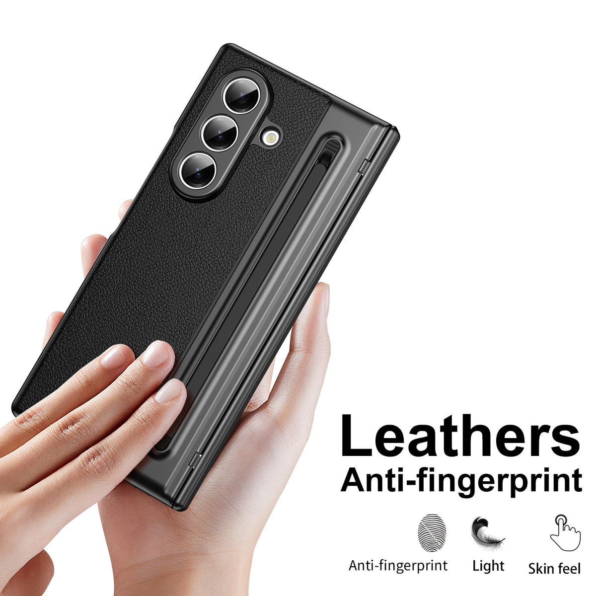 For Galaxy Z Fold8 Ultra 5G Integrated PC + PU Phone Case with Pen / Pen Box - Black - EDA007453006D