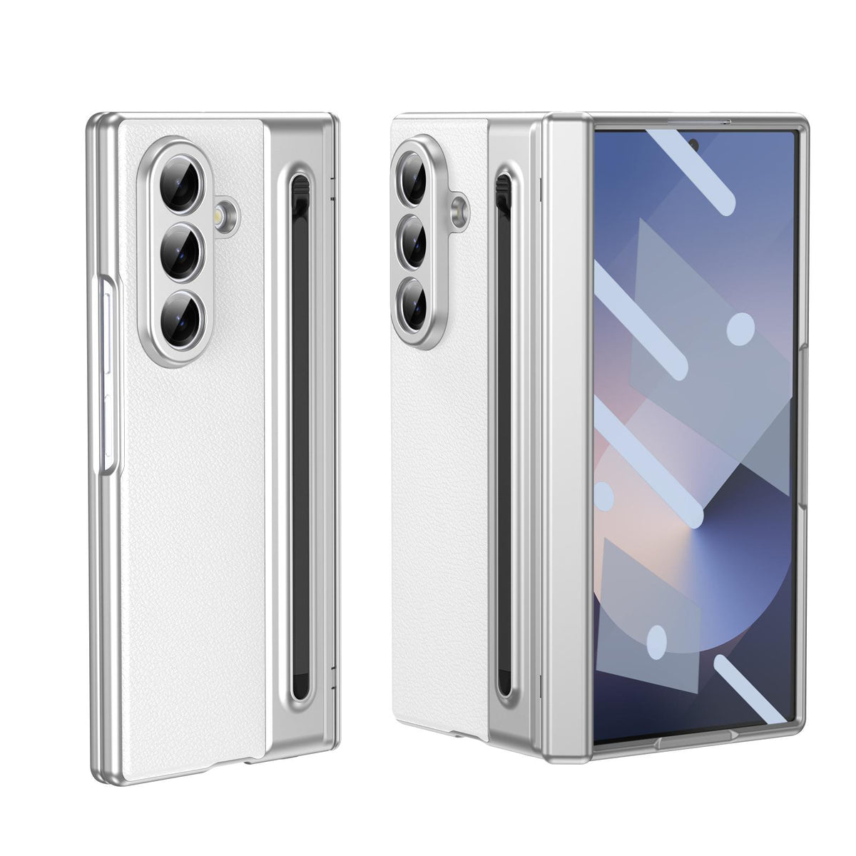 For Galaxy Z Fold8 Ultra 5G Integrated PC + PU Phone Case with Pen / Pen Box - White - EDA007453006F