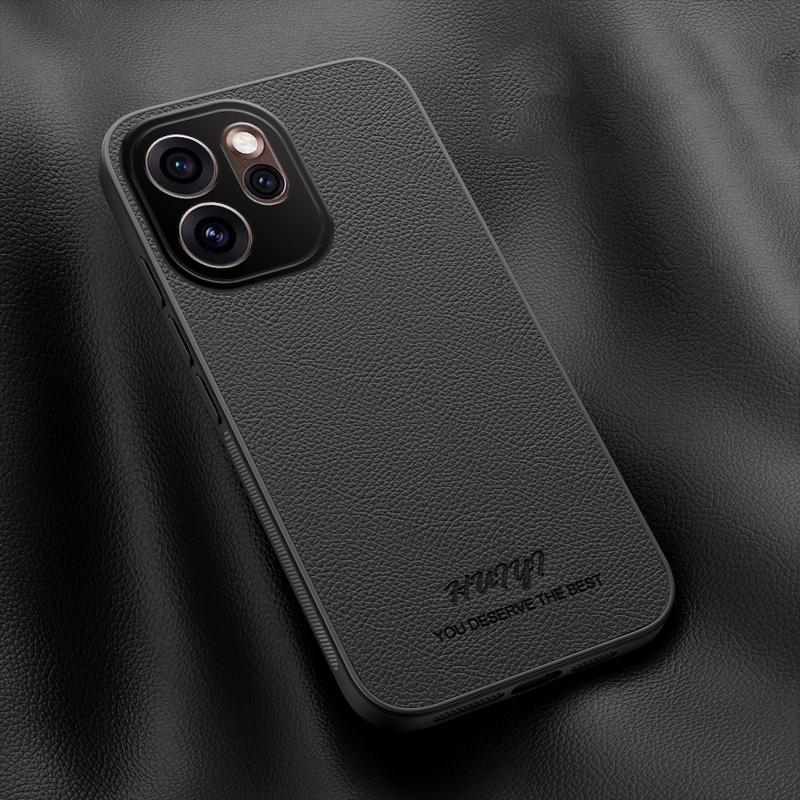 For OPPO Reno15 5G Global HUIYI Leather Magnetic Phone Case - Black - EDA007505224B