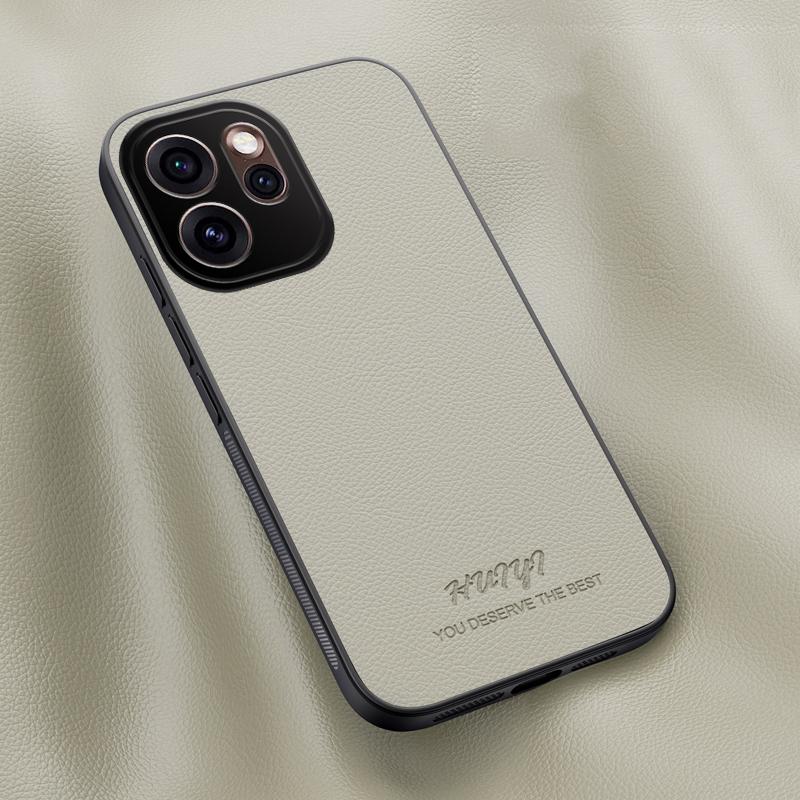 For OPPO Reno15 5G Global HUIYI Leather Magnetic Phone Case - White - EDA007505224D