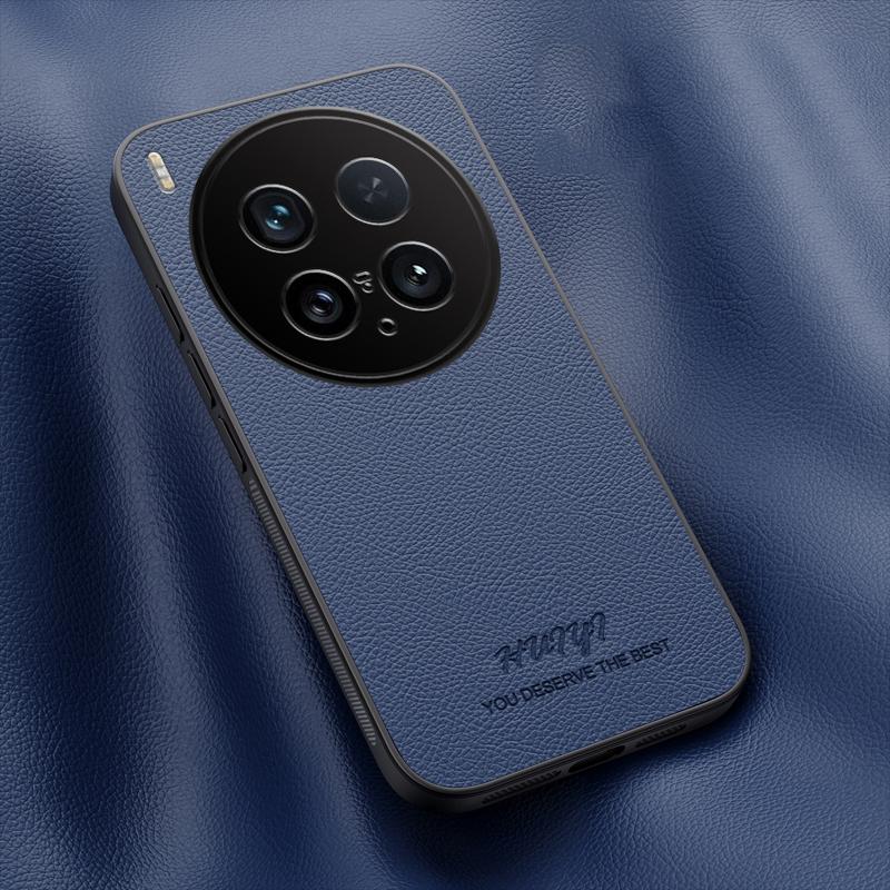 For vivo X200 Ultra HUIYI Leather Magnetic Phone Case - Blue - EDA007535038A