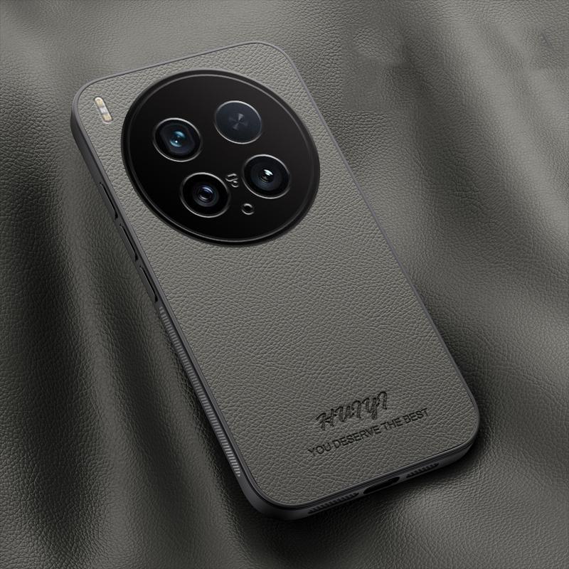 For vivo X200 Ultra HUIYI Leather Magnetic Phone Case - Grey - EDA007535038C