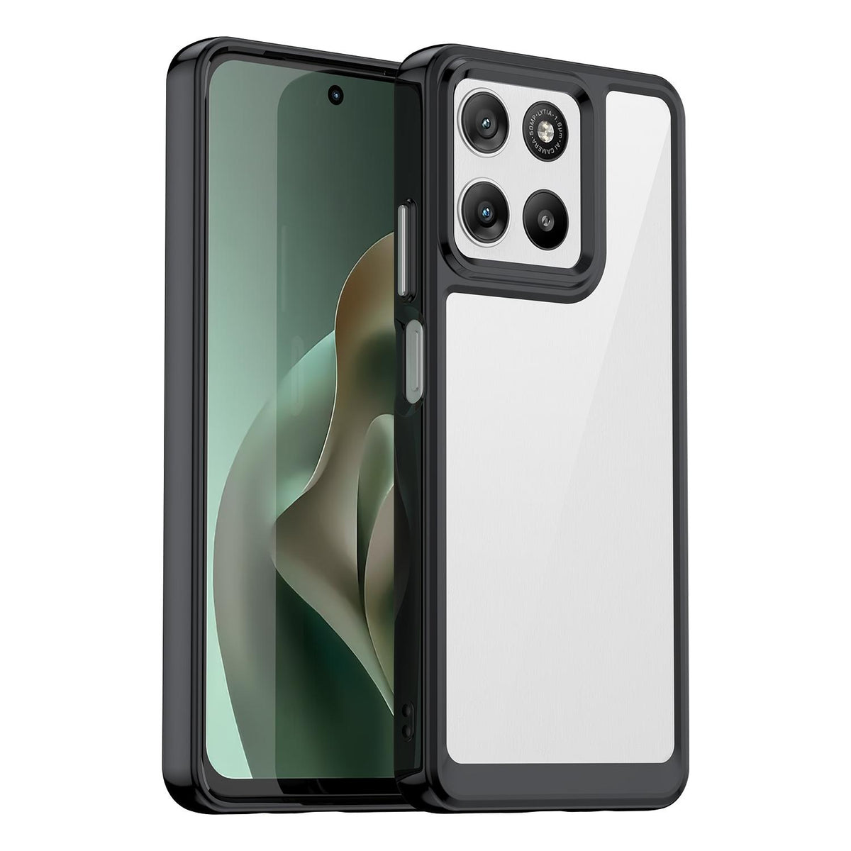 For Motorola Moto G47 5G Colorful Series Acrylic Hybrid TPU Phone Case - Black - EDA007598228A