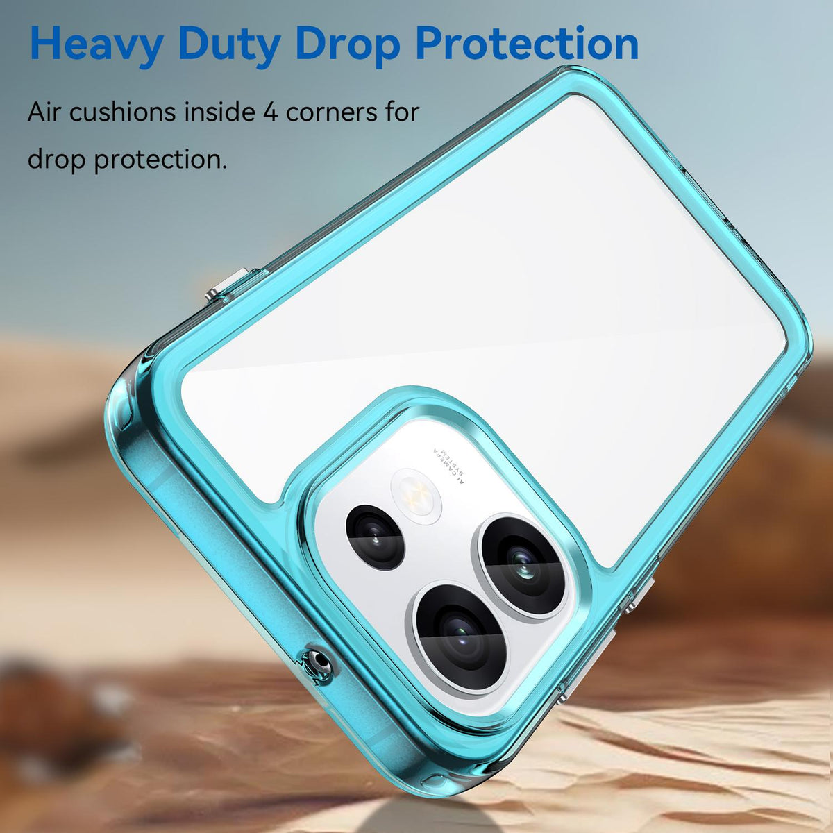 For OPPO Reno16 5G Global Colorful Series Acrylic Hybrid TPU Phone Case - Transparent Blue - EDA007598334D