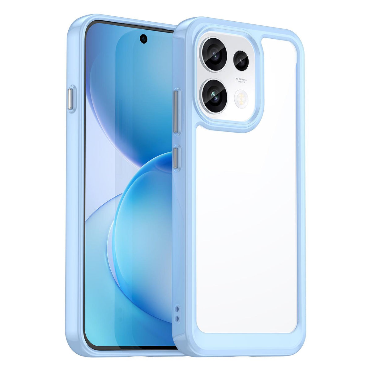 For OPPO Reno16 F 5G Colorful Series Acrylic Hybrid TPU Phone Case - Blue - EDA007598335B