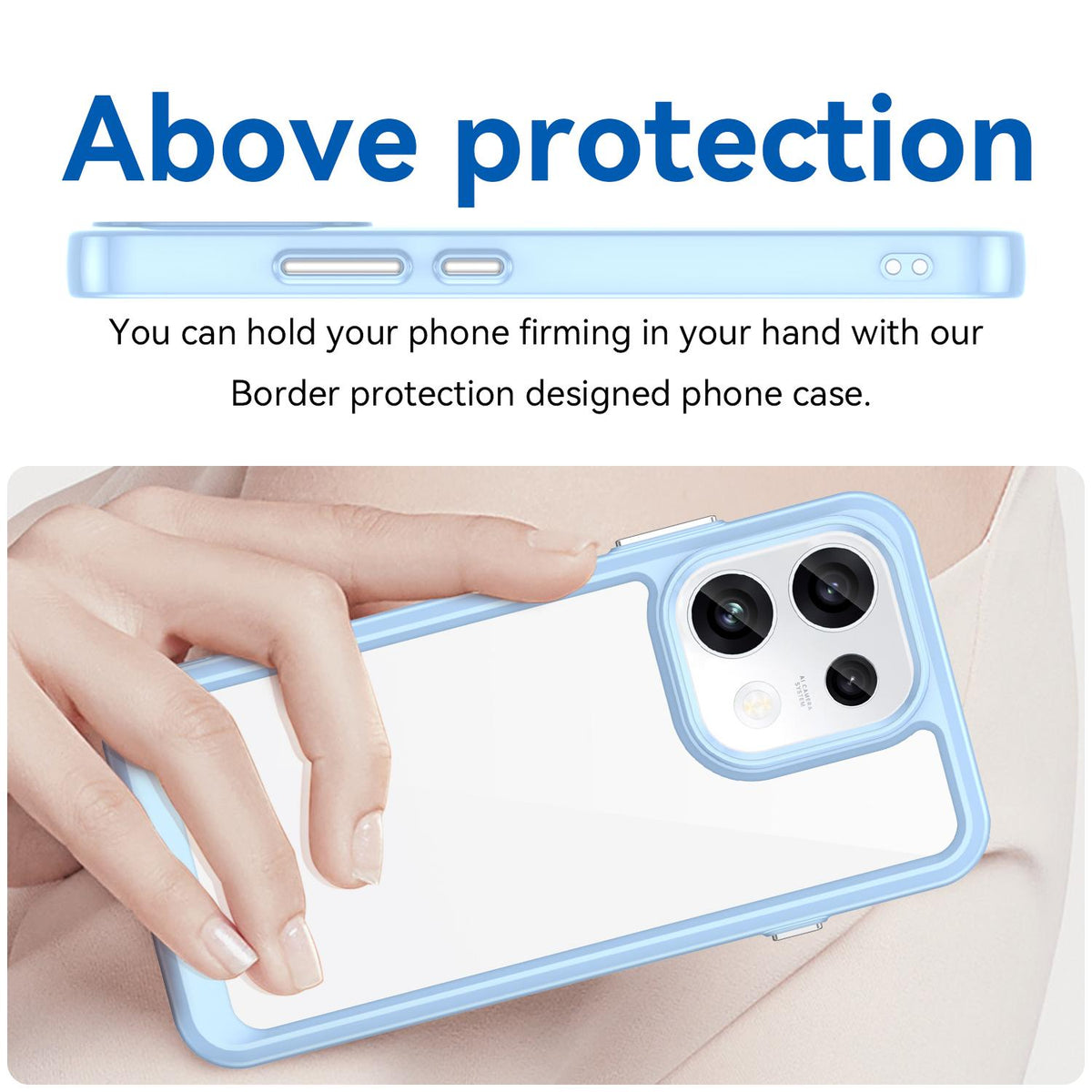 For OPPO Reno16 F 5G Colorful Series Acrylic Hybrid TPU Phone Case - Blue - EDA007598335B