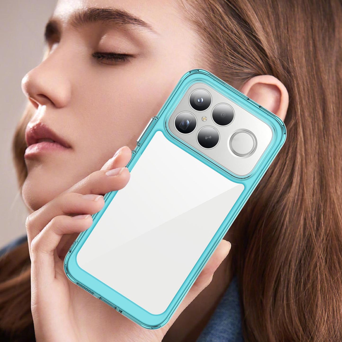 For Redmi K90 Pro Max / Poco F8 Ultra Colorful Series Acrylic Hybrid TPU Phone Case(Transparent Blue)