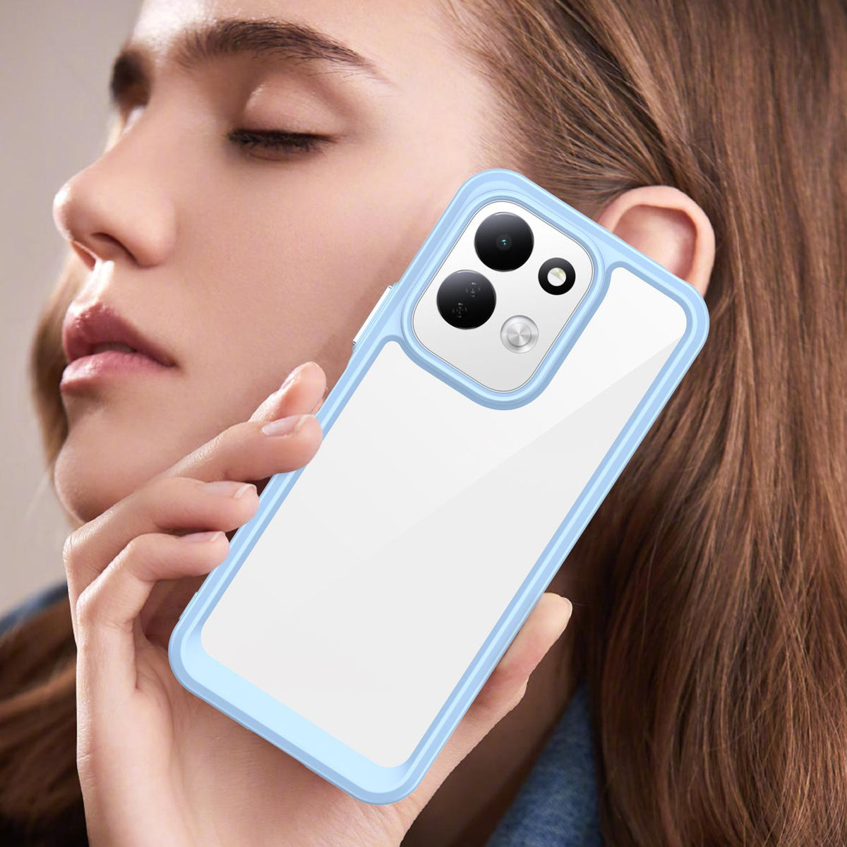 For Redmi 17 5G / 4G Global 170mm Colorful Series Acrylic Hybrid TPU Phone Case - Blue - EDA007600517B