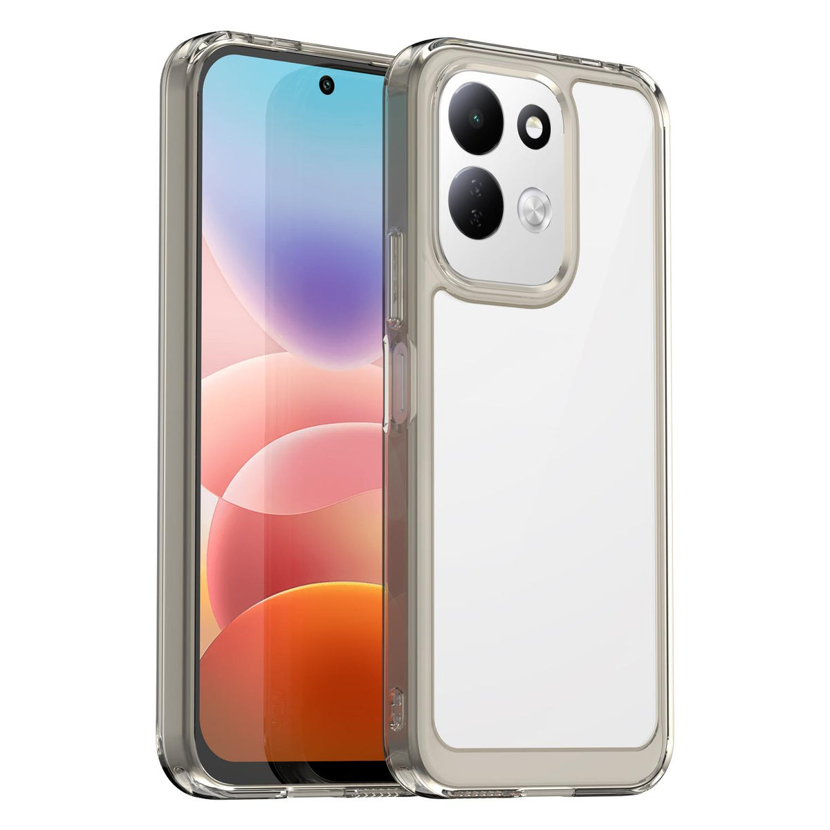 For Redmi 17 5G / 4G Global 170mm Colorful Series Acrylic Hybrid TPU Phone Case - Transparent Grey - EDA007600517C