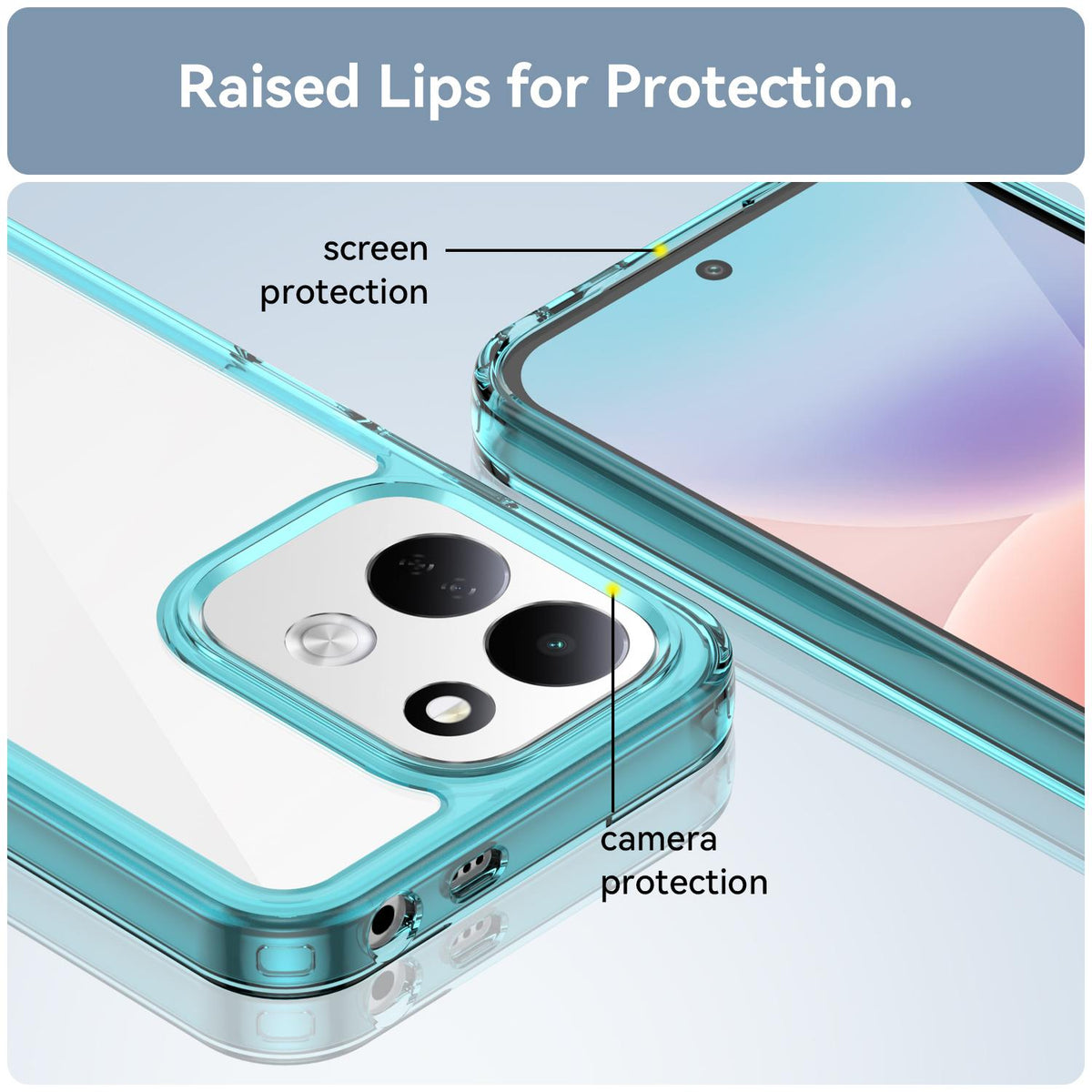 For Redmi 17 5G / 4G Global 170mm Colorful Series Acrylic Hybrid TPU Phone Case - Transparent Blue - EDA007600517D