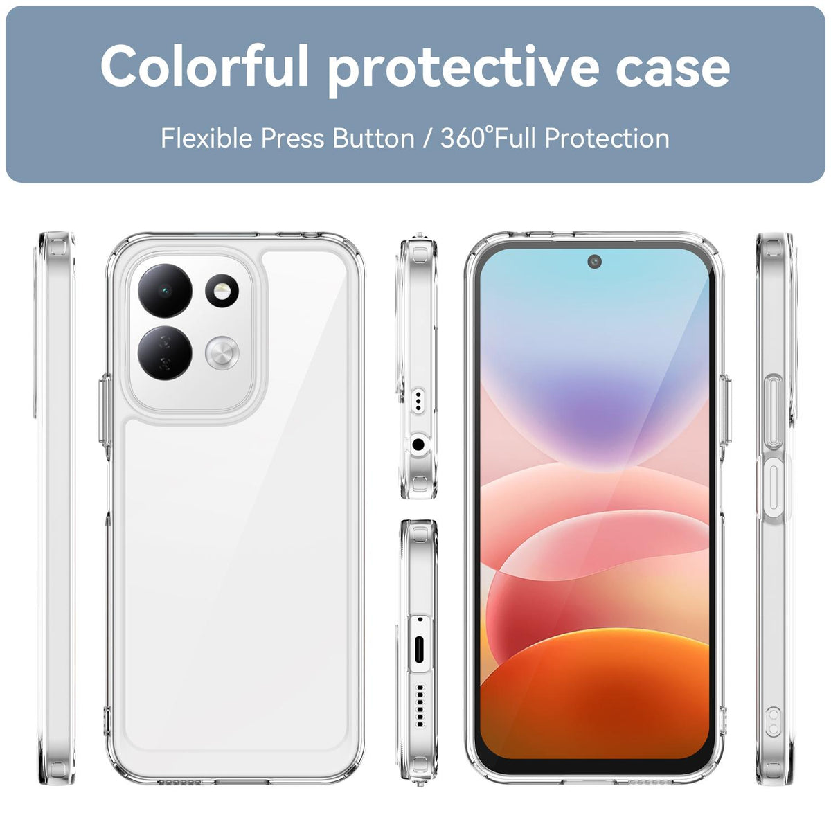 For Redmi 17 5G / 4G Global 170mm Colorful Series Acrylic Hybrid TPU Phone Case - Transparent - EDA007600517E