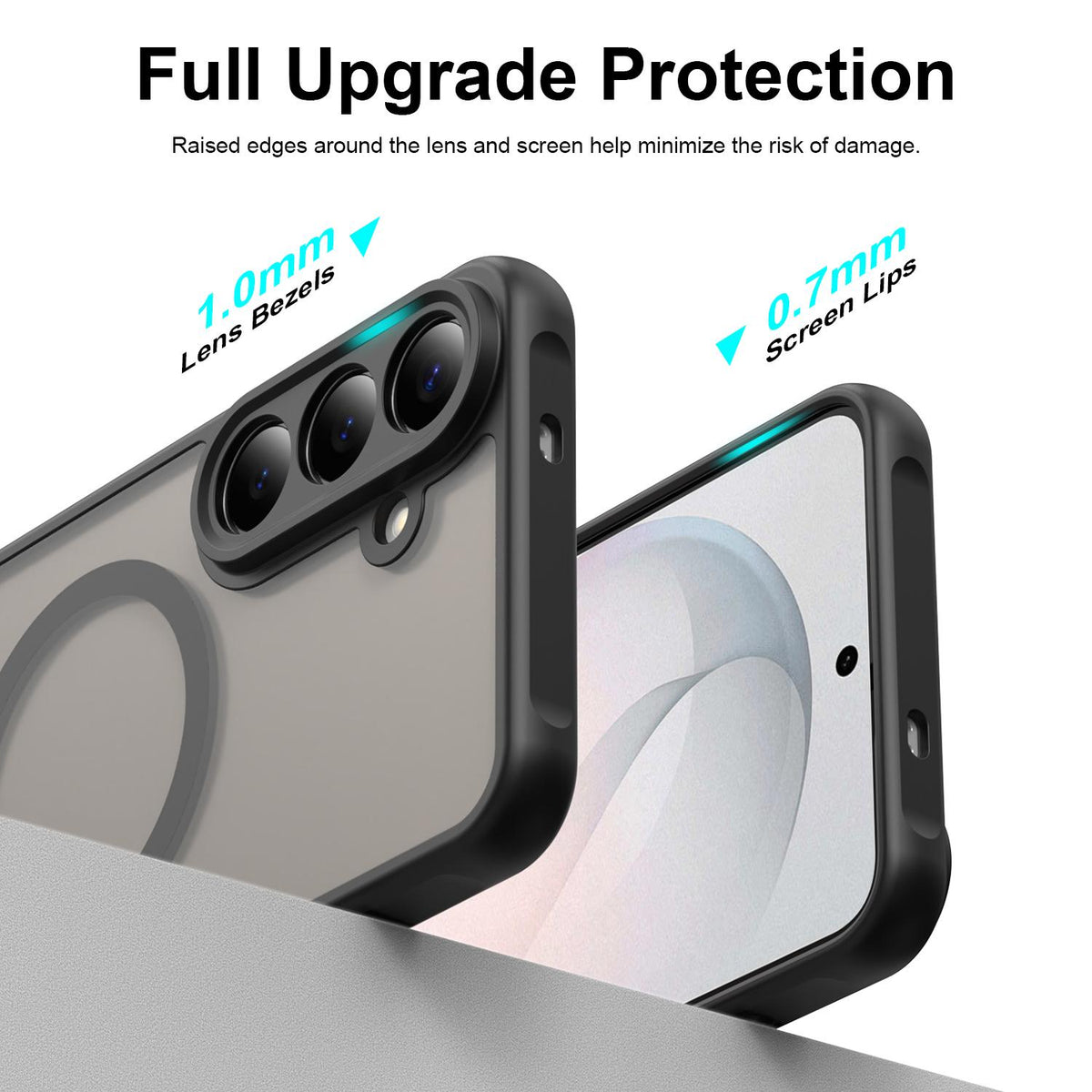 For Galaxy S26 FE 5G Fan Dun Series TPU Hybrid PC Frosted Magsafe Phone Case - Black - EDA007729011A