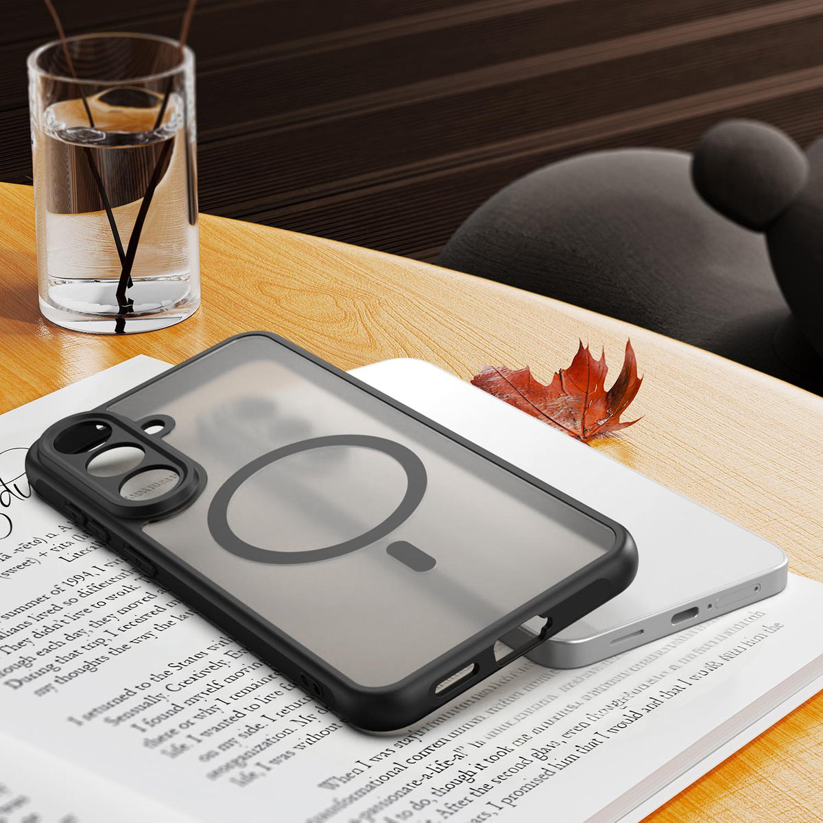 For Galaxy S26 FE 5G Fan Dun Series TPU Hybrid PC Frosted Magsafe Phone Case - Black - EDA007729011A