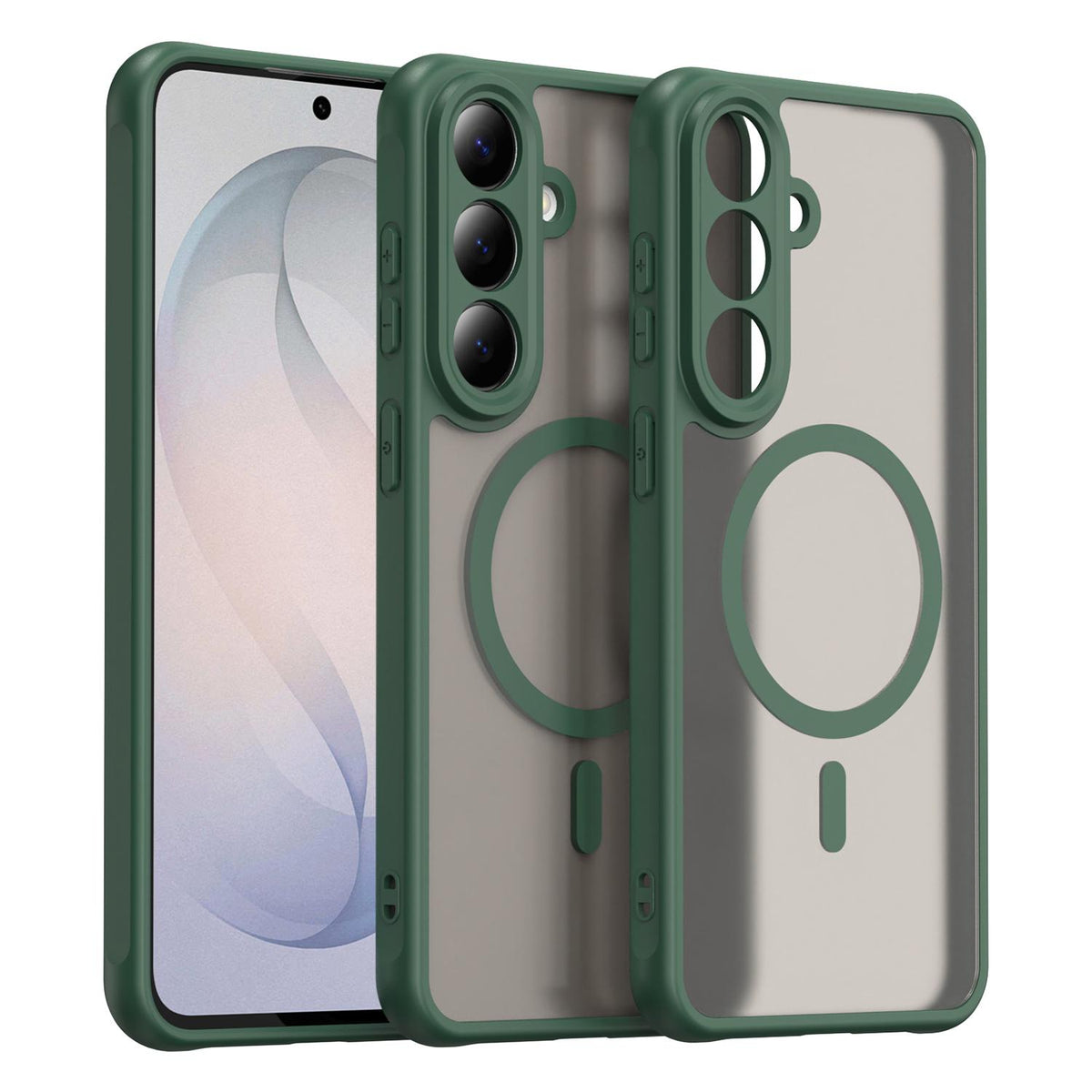 For Galaxy S26 FE 5G Fan Dun Series TPU Hybrid PC Frosted Magsafe Phone Case - Green - EDA007729011C