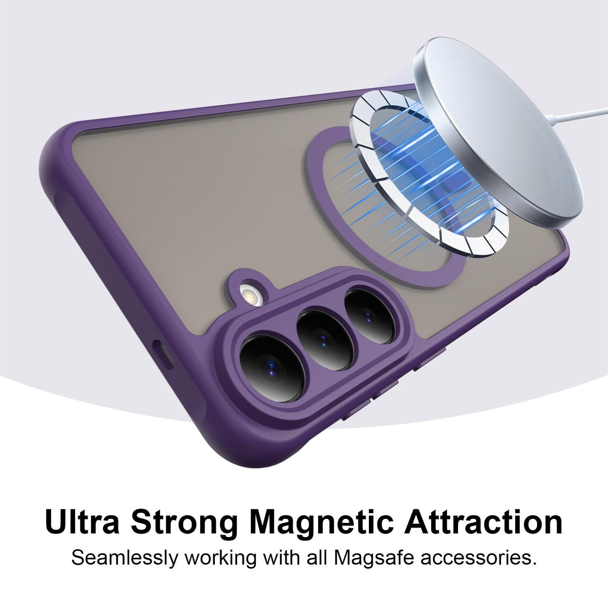 For Galaxy S26 FE 5G Fan Dun Series TPU Hybrid PC Frosted Magsafe Phone Case - Purple - EDA007729011D