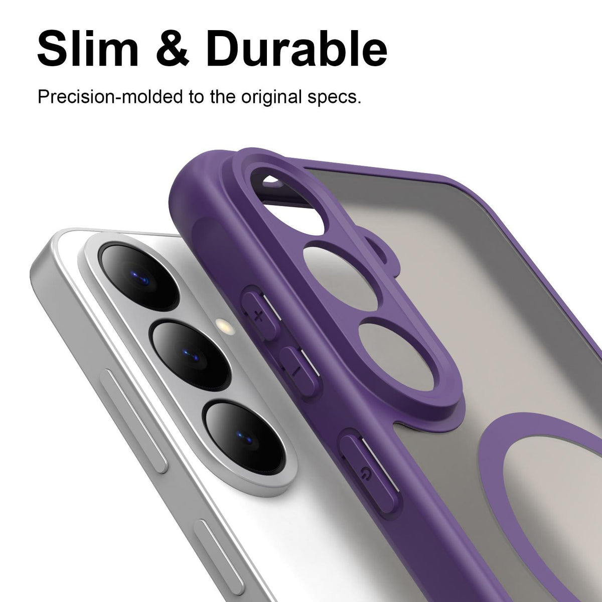 For Galaxy S26 FE 5G Fan Dun Series TPU Hybrid PC Frosted Magsafe Phone Case - Purple - EDA007729011D