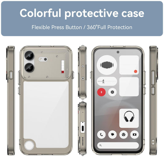 For Nothing Phone 4b Colorful Series Acrylic Hybrid TPU Phone Case(Transparent Grey)