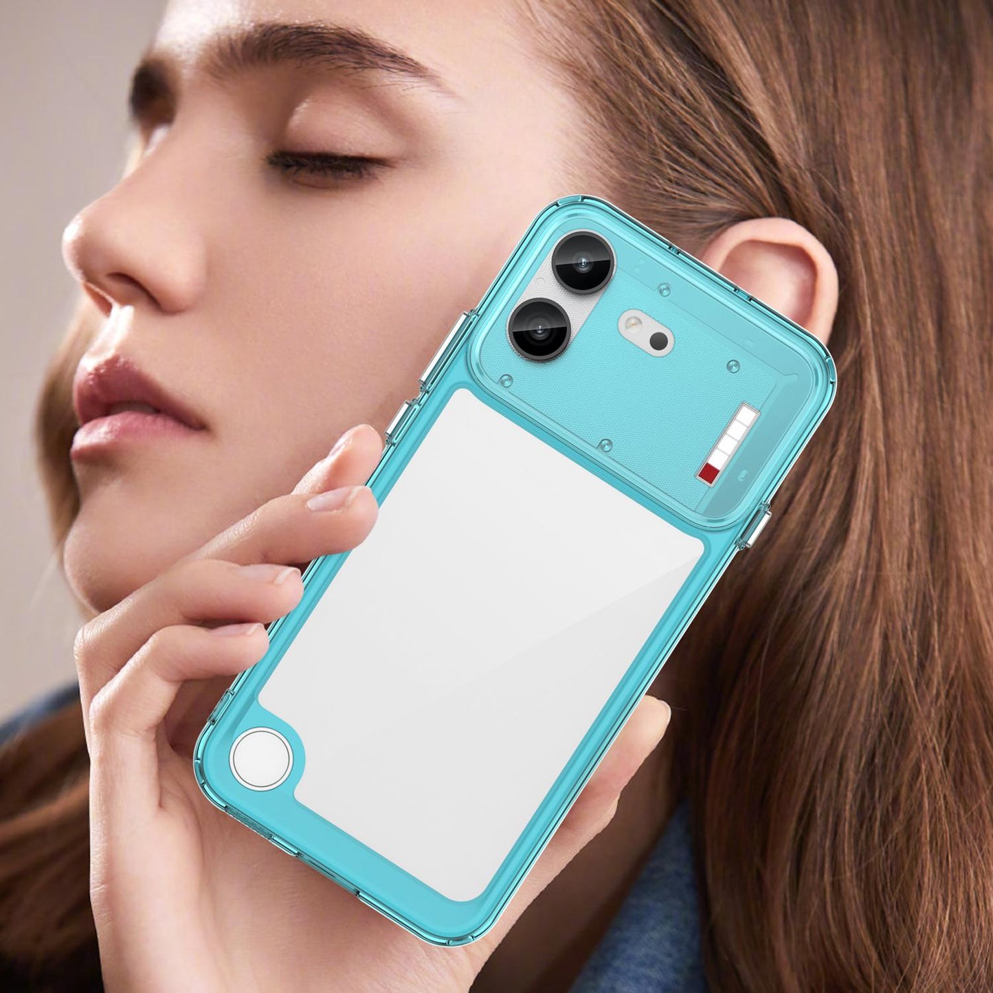 For Nothing Phone 4b Colorful Series Acrylic Hybrid TPU Phone Case(Transparent Blue)
