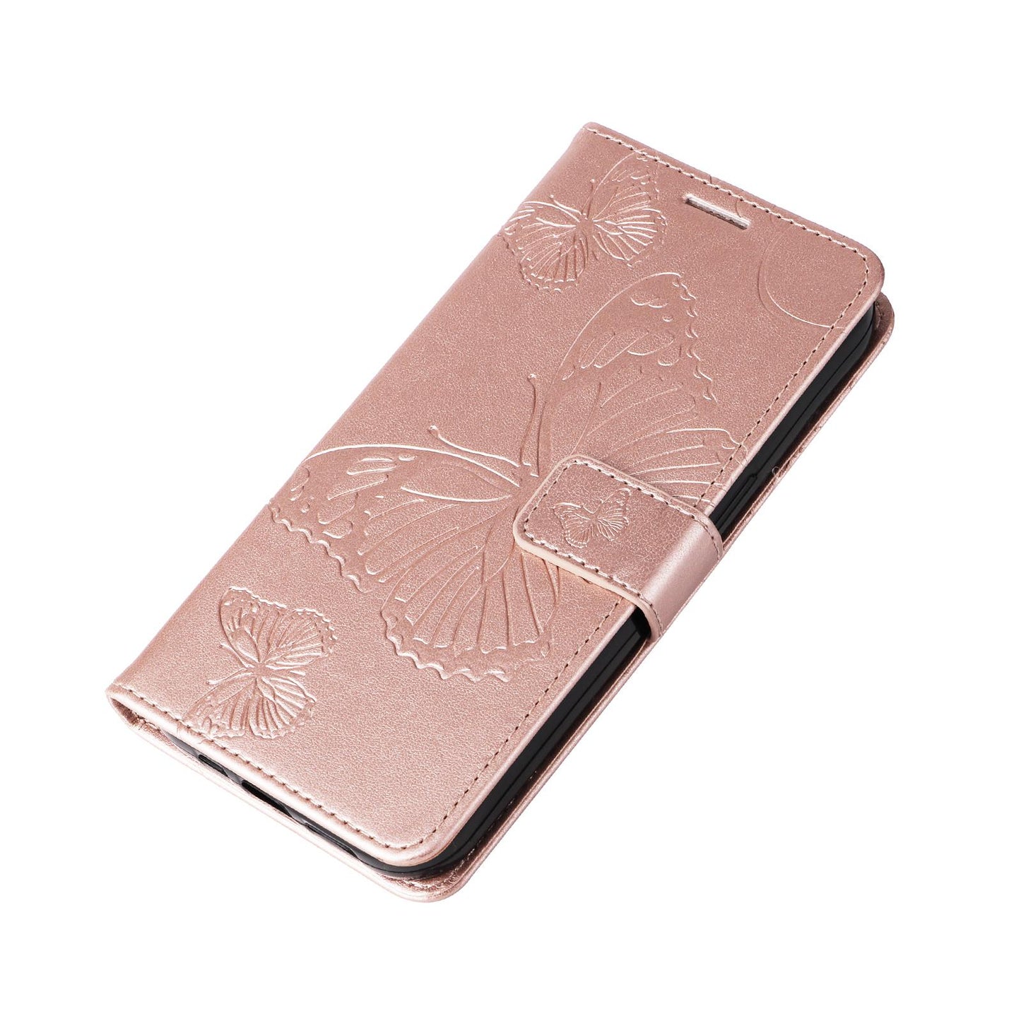 For Xiaomi Poco C95 Pro 3D Butterfly Embossed Pattern Flip Leather Phone Case(Rose Gold)