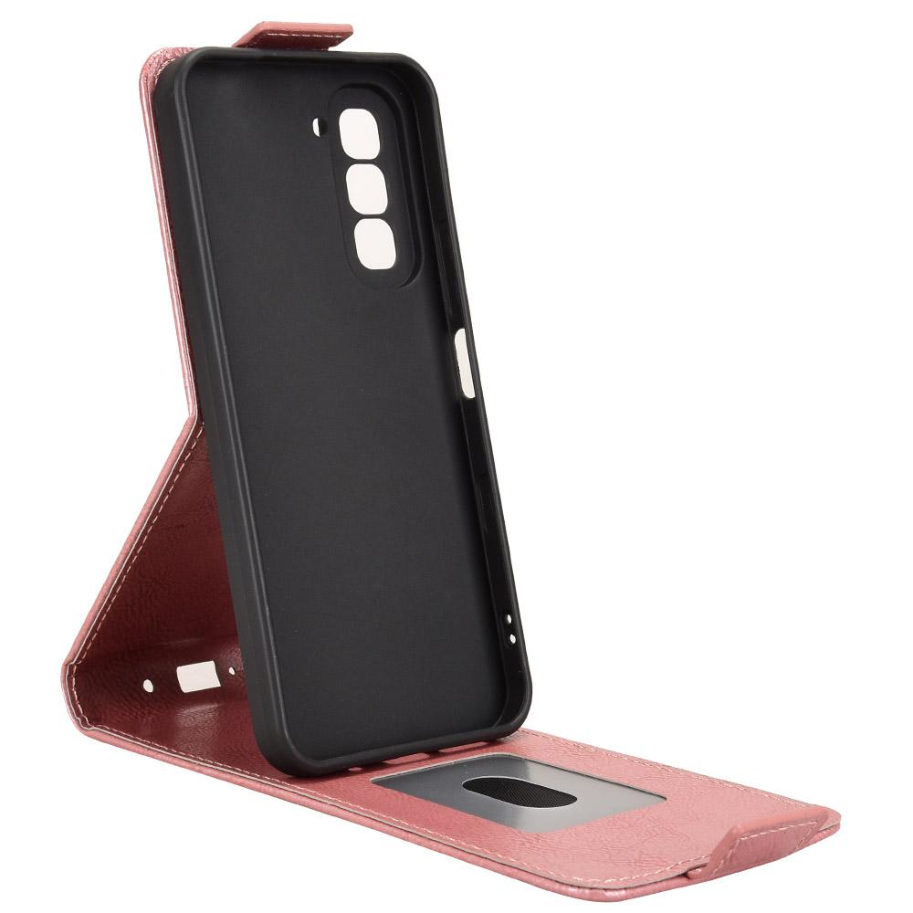 For Infinix Hot 70 4G Magnetic Vertical Flip Leather Phone Case with Buckle - Rose Gold - EDA007849014C