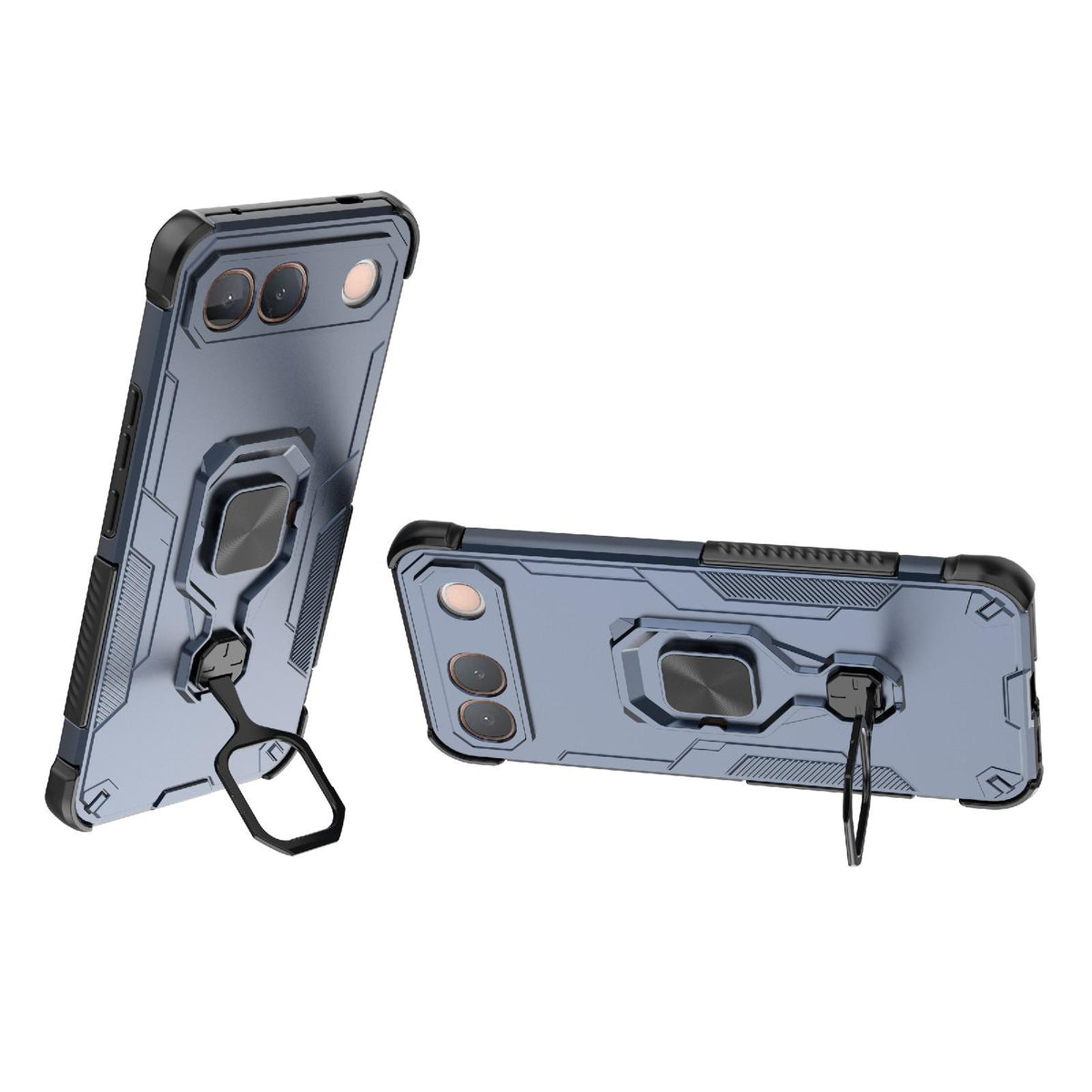 For vivo S2 5G Global Metal Kickstand TPU Hybrid PC Phone Case - Blue - EDA007855009C