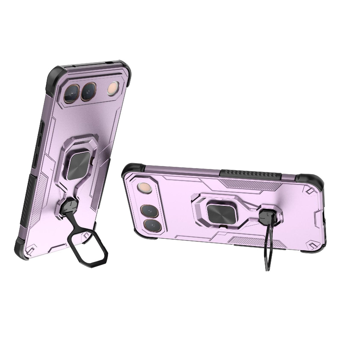 For vivo S2 5G Global Metal Kickstand TPU Hybrid PC Phone Case - Purple - EDA007855009E