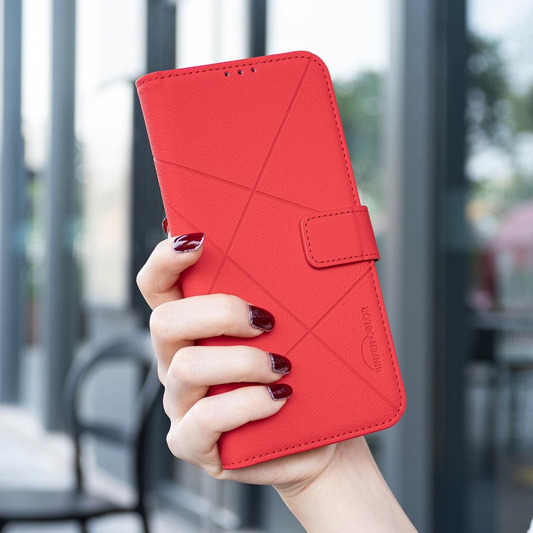 For Redmi Note 17 Pro 5G Global 163mm Geometric Pattern RFID Leather Phone Case(Red)