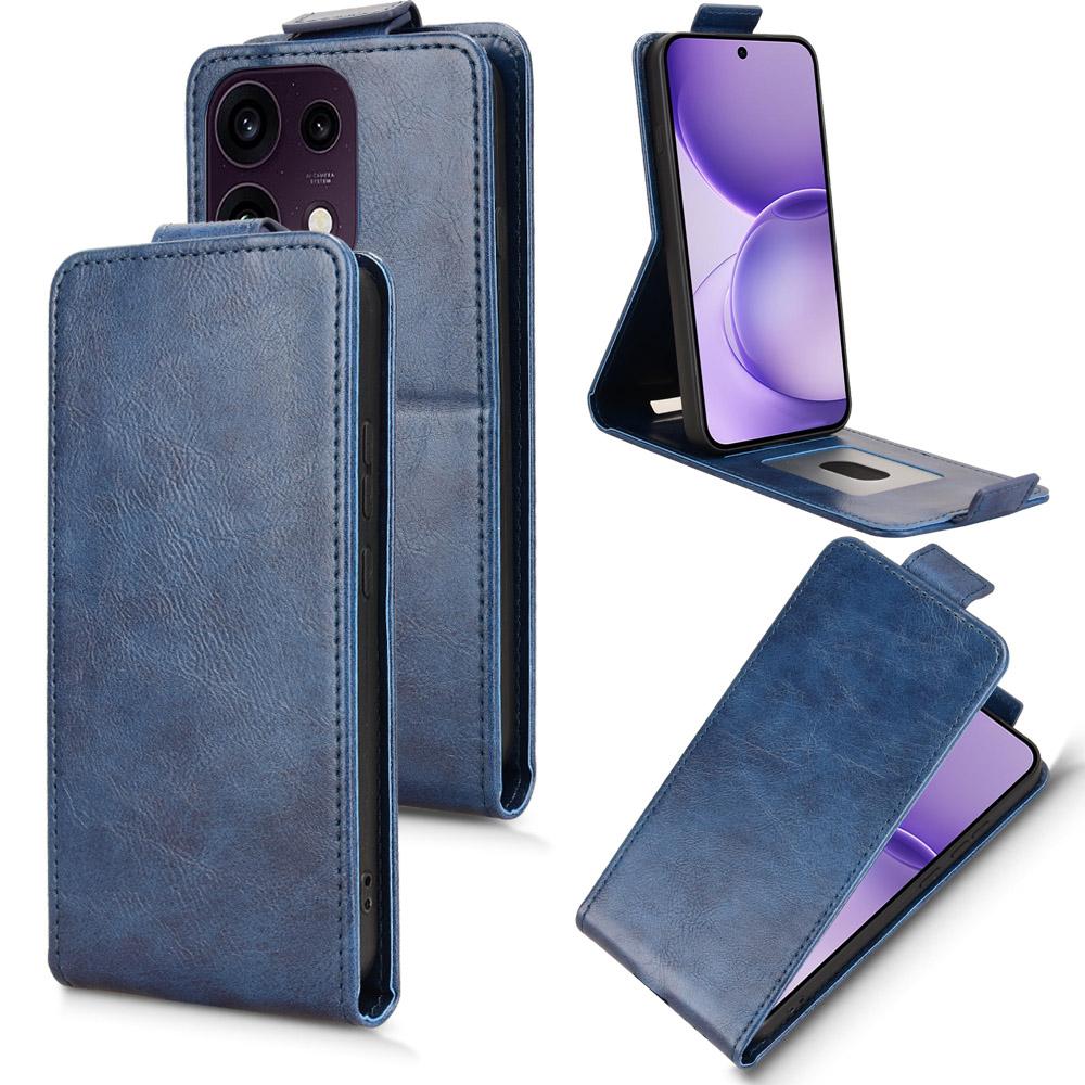 For OPPO Reno16 F 5G / Reno16 FS 5G Magnetic Vertical Flip Leather Phone Case with Buckle - Blue - EDA007931224B