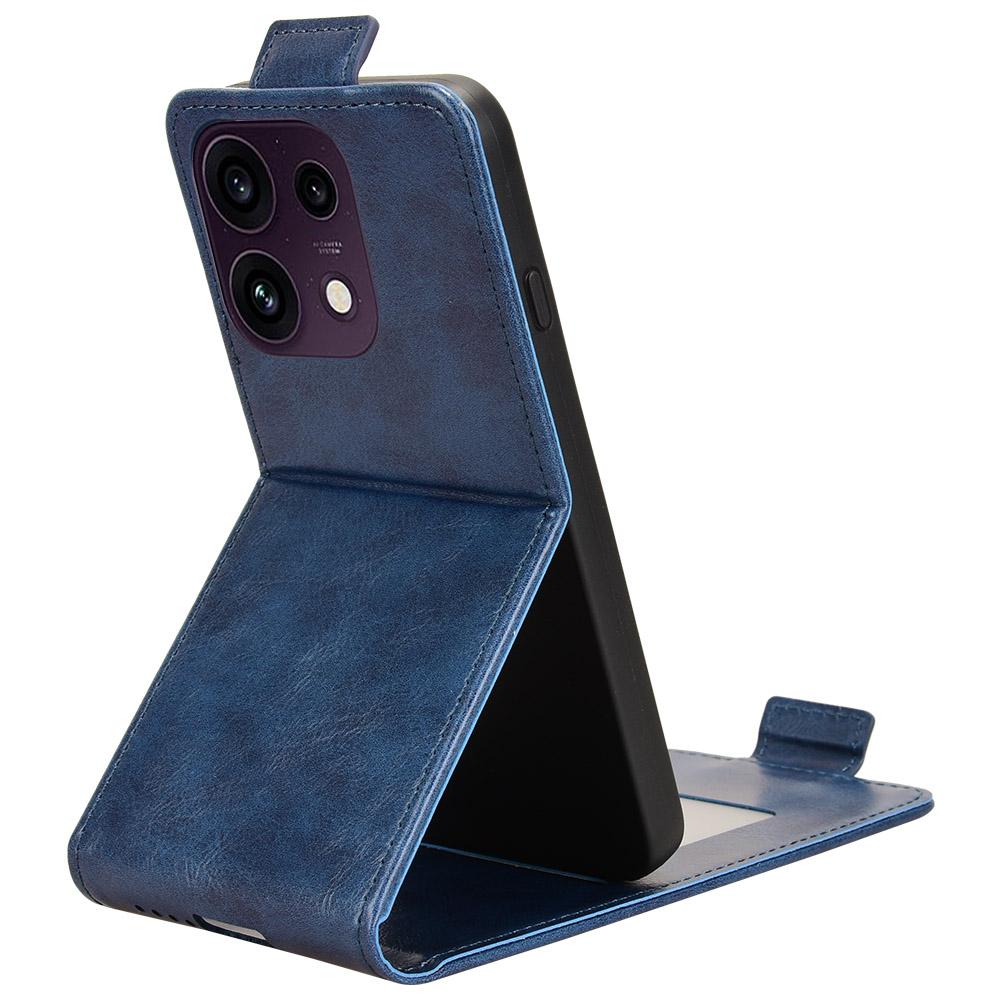 For OPPO Reno16 F 5G / Reno16 FS 5G Magnetic Vertical Flip Leather Phone Case with Buckle - Blue - EDA007931224B