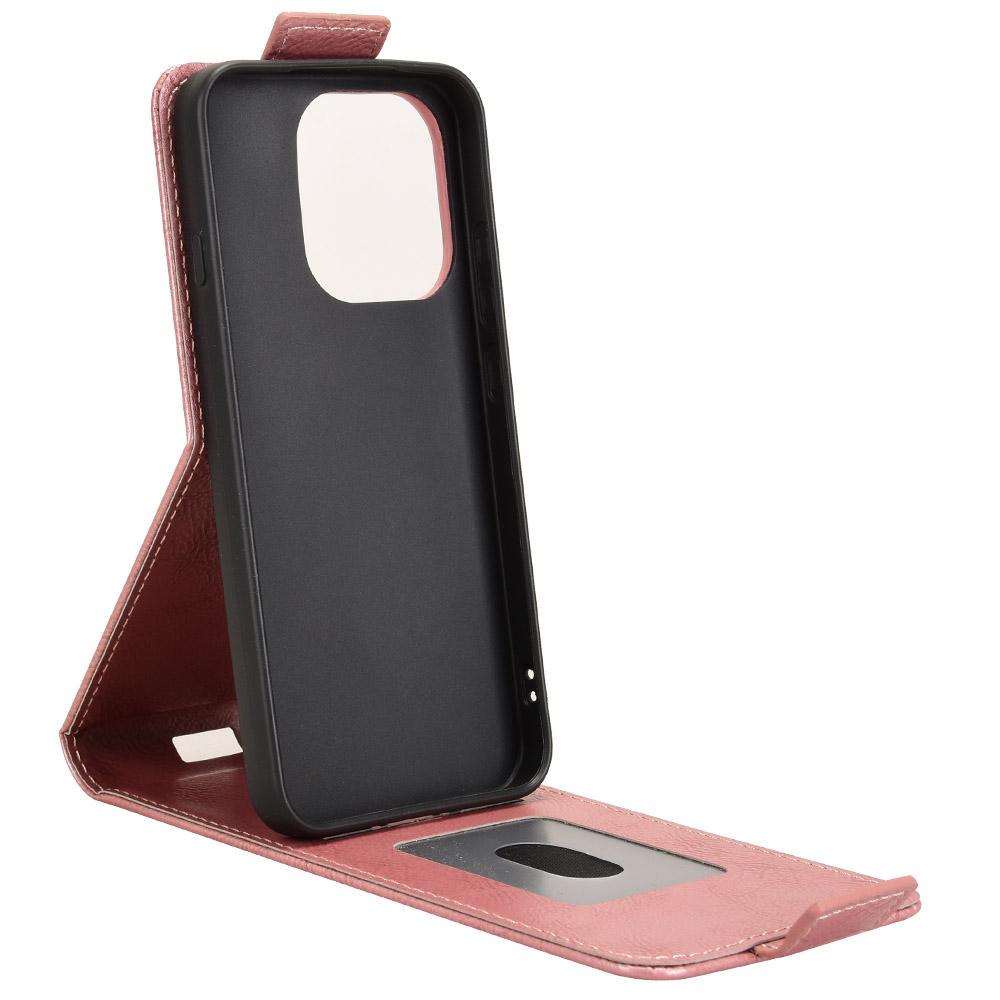 For OPPO Reno16 F 5G / Reno16 FS 5G Magnetic Vertical Flip Leather Phone Case with Buckle - Rose Gold - EDA007931224C