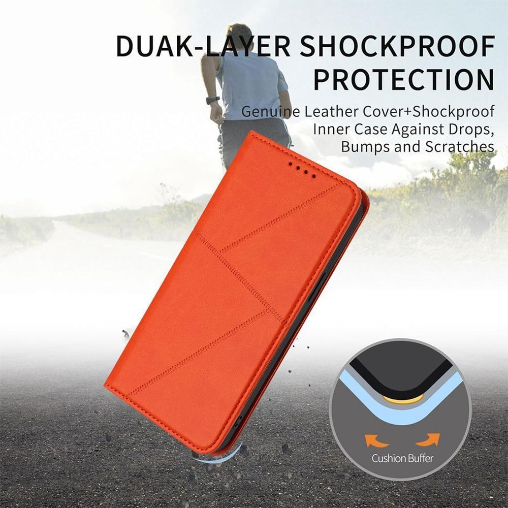 For Redmi K90 Pro Max / Poco F8 Ultra Strong Magnetic Frosted Flip Leather Phone Case(Orange)