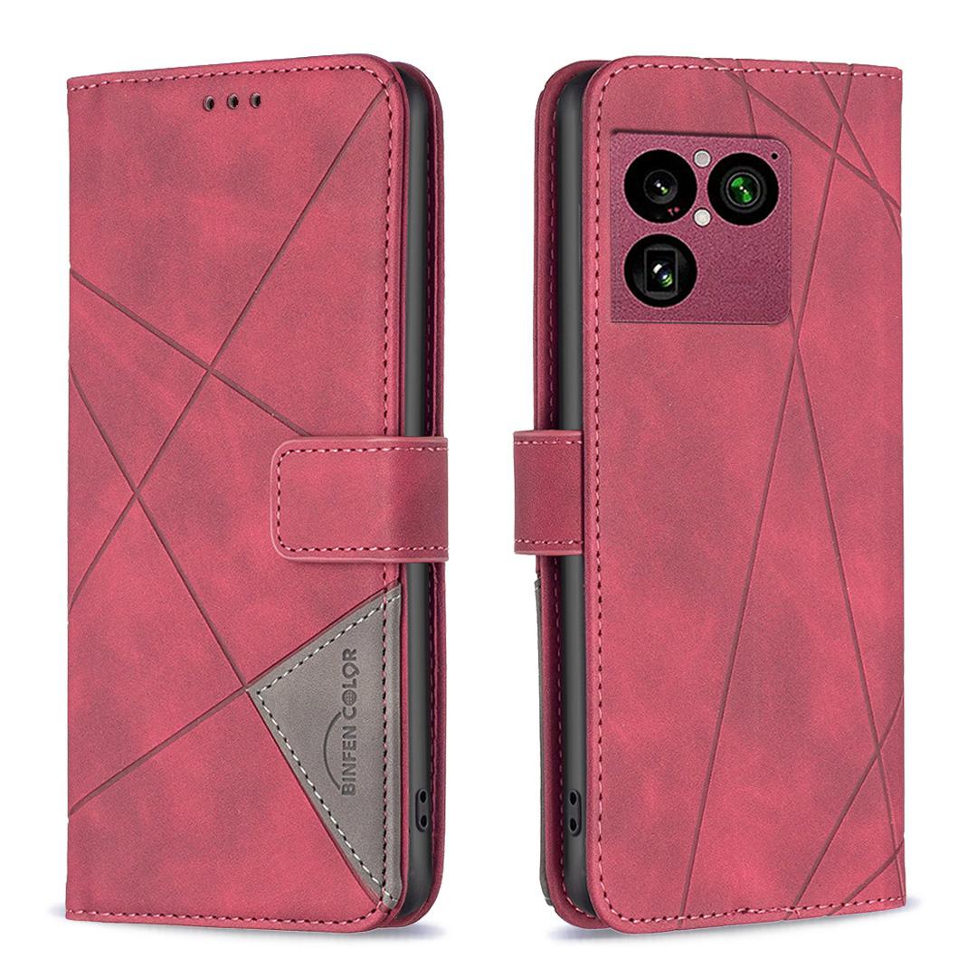 For Sony Xperia 1 VIII Magnetic Buckle Rhombus Texture Leather Phone Case - Red - EDA008087402A