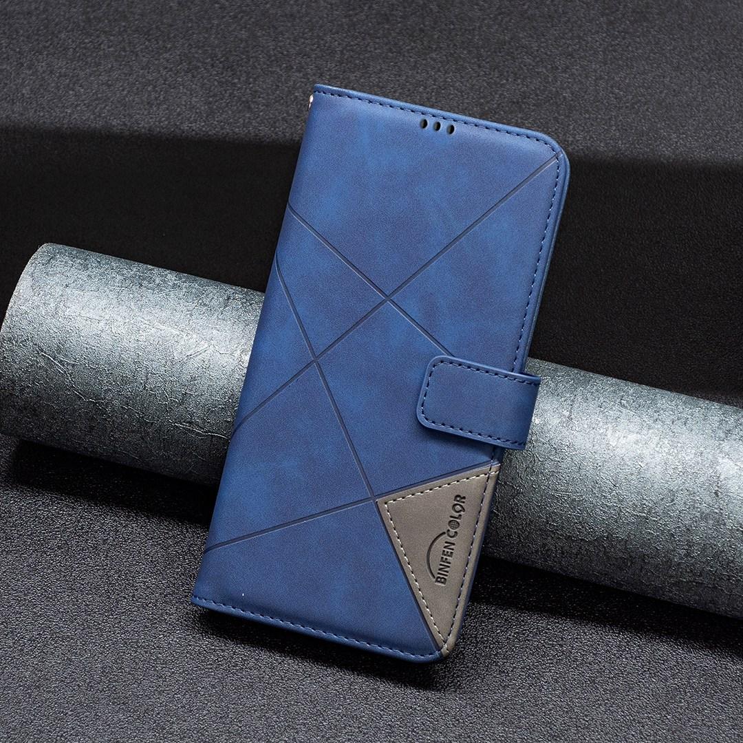 For Sony Xperia 1 VIII Magnetic Buckle Rhombus Texture Leather Phone Case - Blue - EDA008087402B