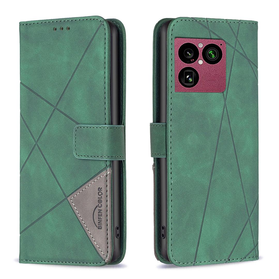 For Sony Xperia 1 VIII Magnetic Buckle Rhombus Texture Leather Phone Case - Green - EDA008087402C