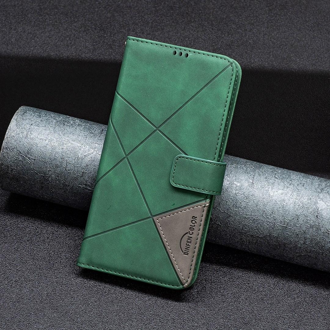 For Sony Xperia 1 VIII Magnetic Buckle Rhombus Texture Leather Phone Case - Green - EDA008087402C
