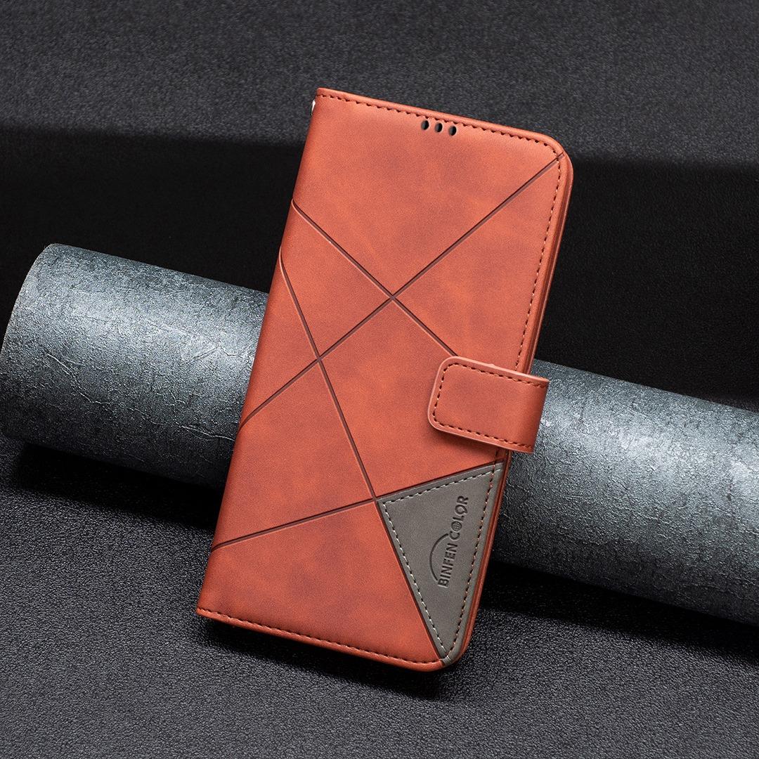 For Sony Xperia 1 VIII Magnetic Buckle Rhombus Texture Leather Phone Case - Brown - EDA008087402D