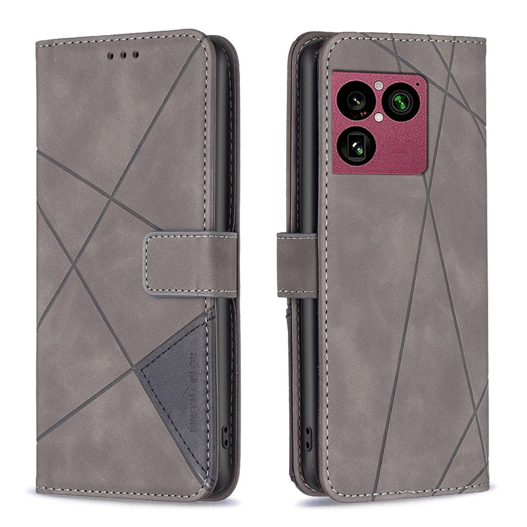 For Sony Xperia 1 VIII Magnetic Buckle Rhombus Texture Leather Phone Case - Grey - EDA008087402E