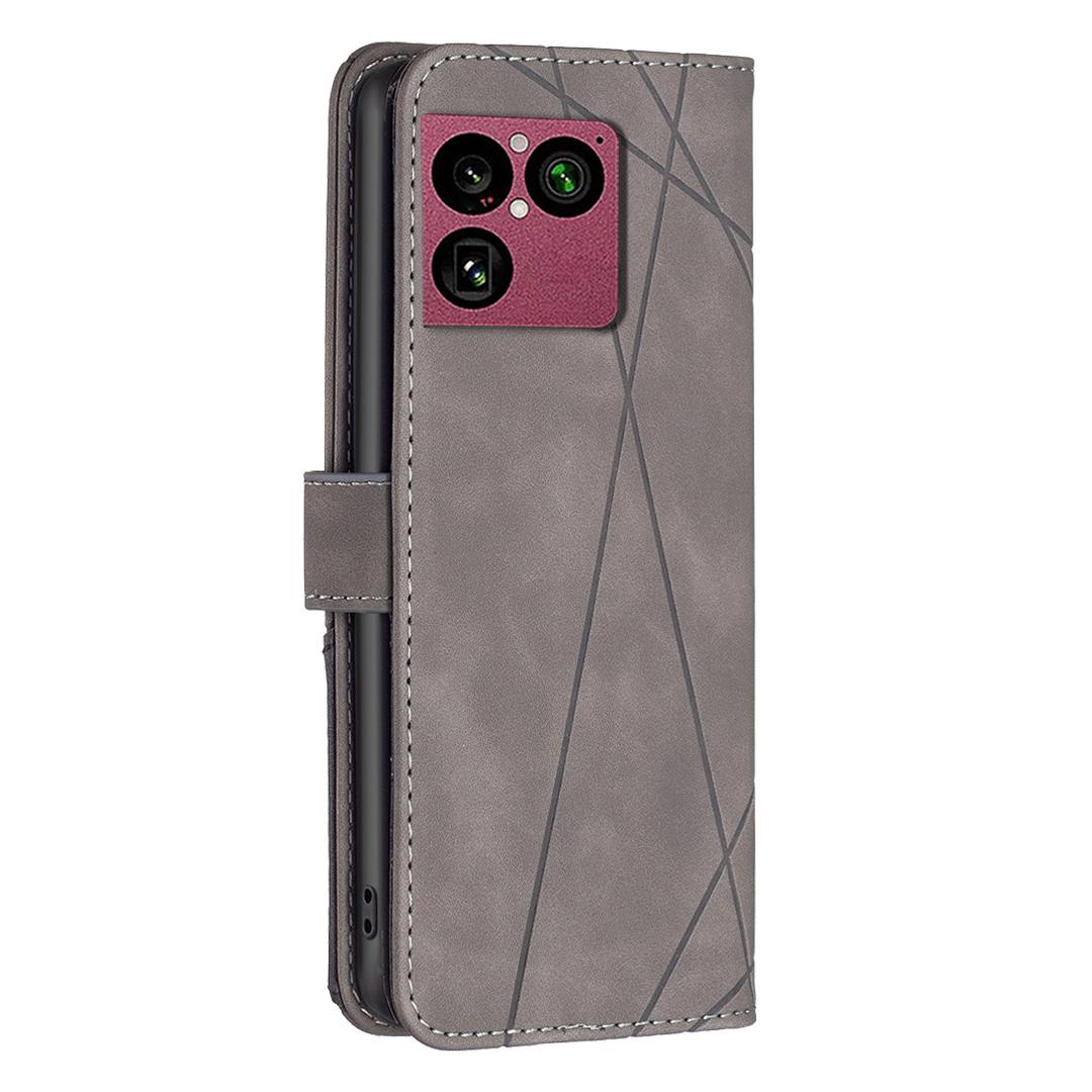 For Sony Xperia 1 VIII Magnetic Buckle Rhombus Texture Leather Phone Case - Grey - EDA008087402E
