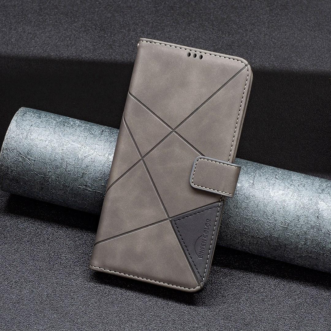 For Sony Xperia 1 VIII Magnetic Buckle Rhombus Texture Leather Phone Case - Grey - EDA008087402E