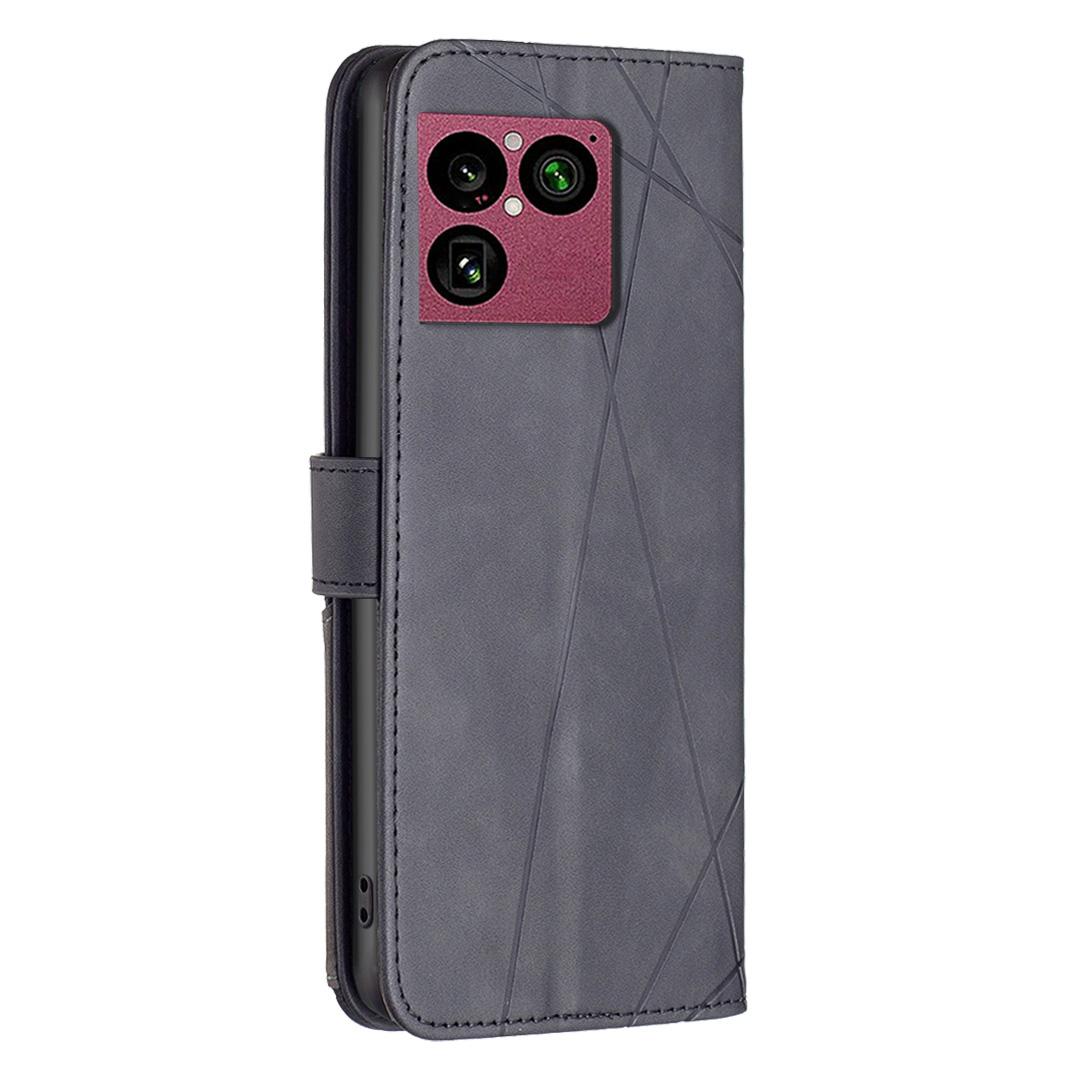 For Sony Xperia 1 VIII Magnetic Buckle Rhombus Texture Leather Phone Case - Black - EDA008087402F