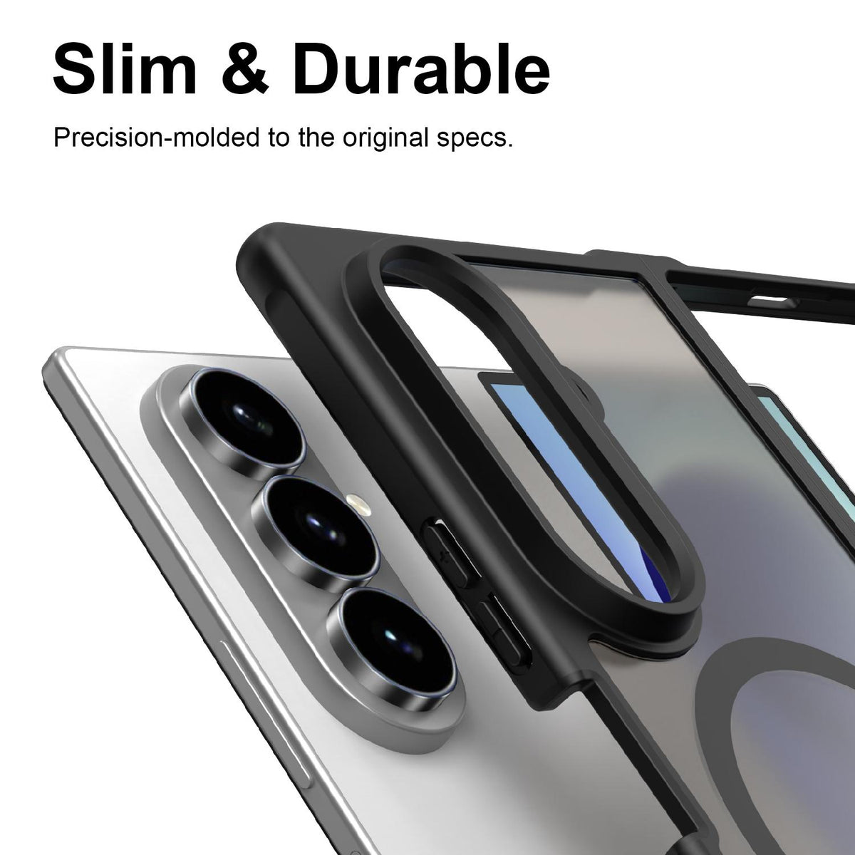 For Galaxy Z Fold8 Ultra 5G Fan Dun Series TPU Hybrid PC Frosted Magsafe Phone Case - Black - EDA008120805A