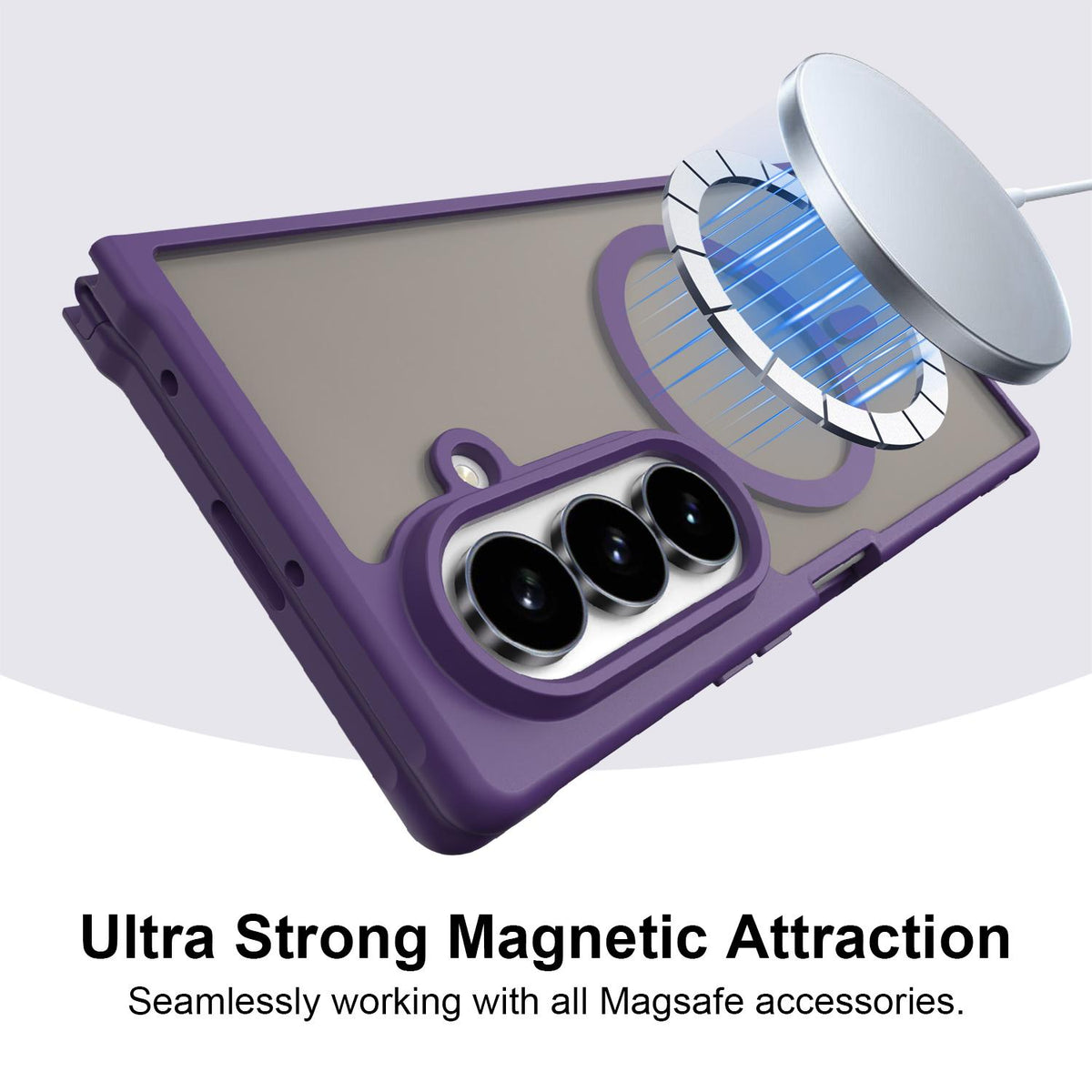 For Galaxy Z Fold8 Ultra 5G Fan Dun Series TPU Hybrid PC Frosted Magsafe Phone Case - Purple - EDA008120805D